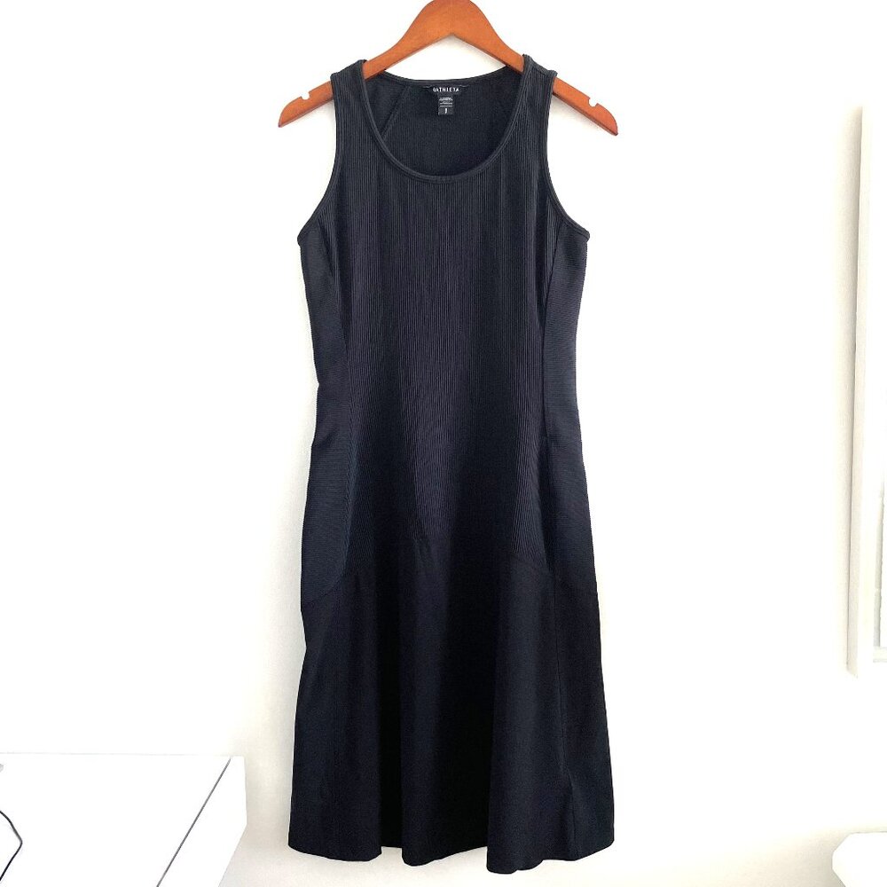 Athleta Dress Sleeveless Tank Charcoal/Black Ribbed Stretch